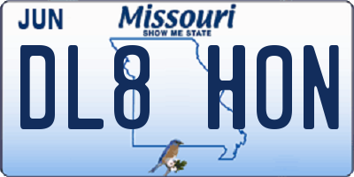 MO license plate DL8H0N