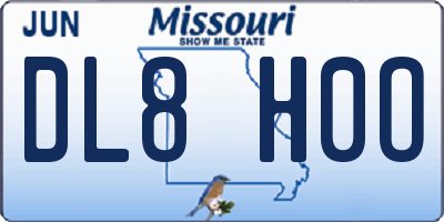 MO license plate DL8H0O