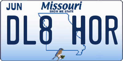 MO license plate DL8H0R