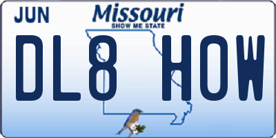MO license plate DL8H0W