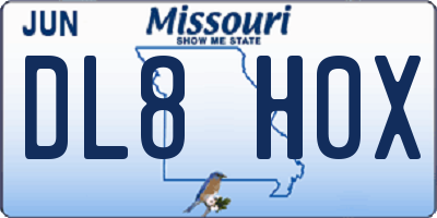MO license plate DL8H0X
