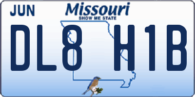 MO license plate DL8H1B