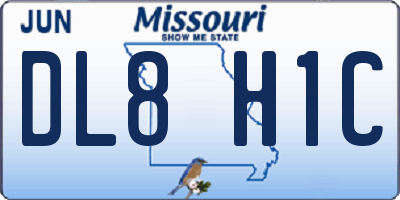 MO license plate DL8H1C