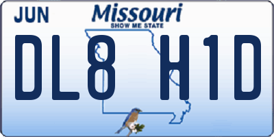 MO license plate DL8H1D