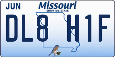 MO license plate DL8H1F