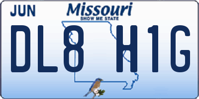 MO license plate DL8H1G