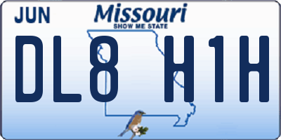 MO license plate DL8H1H