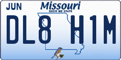 MO license plate DL8H1M
