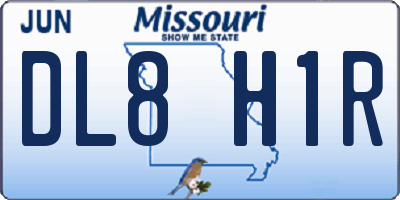 MO license plate DL8H1R
