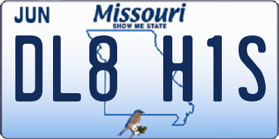 MO license plate DL8H1S