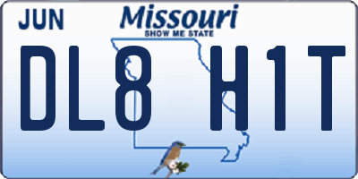 MO license plate DL8H1T