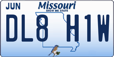MO license plate DL8H1W