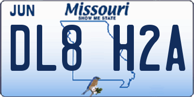 MO license plate DL8H2A