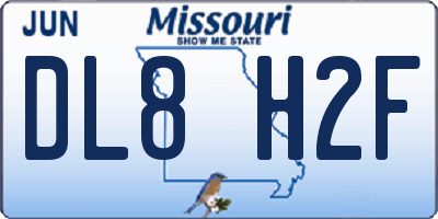MO license plate DL8H2F
