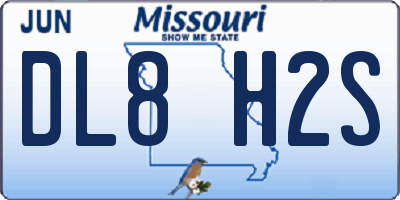 MO license plate DL8H2S