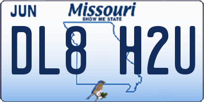 MO license plate DL8H2U