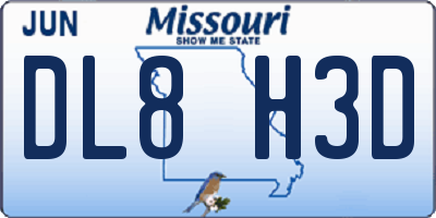 MO license plate DL8H3D