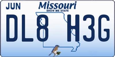 MO license plate DL8H3G