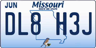 MO license plate DL8H3J