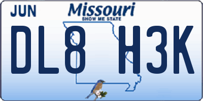 MO license plate DL8H3K