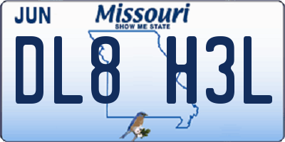 MO license plate DL8H3L