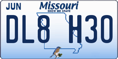 MO license plate DL8H3O