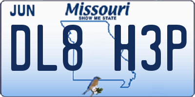 MO license plate DL8H3P
