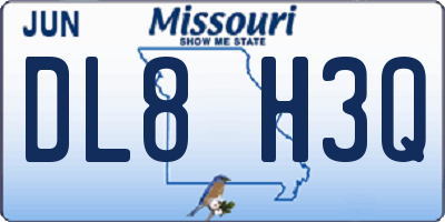 MO license plate DL8H3Q