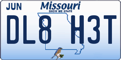 MO license plate DL8H3T