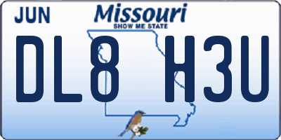 MO license plate DL8H3U