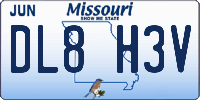 MO license plate DL8H3V