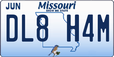 MO license plate DL8H4M