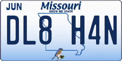 MO license plate DL8H4N