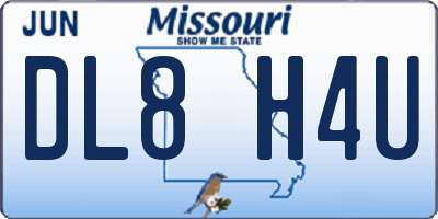 MO license plate DL8H4U