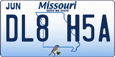 MO license plate DL8H5A