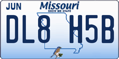 MO license plate DL8H5B