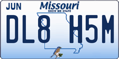 MO license plate DL8H5M