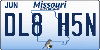 MO license plate DL8H5N