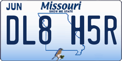 MO license plate DL8H5R