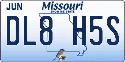 MO license plate DL8H5S