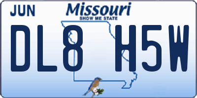 MO license plate DL8H5W