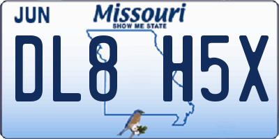MO license plate DL8H5X