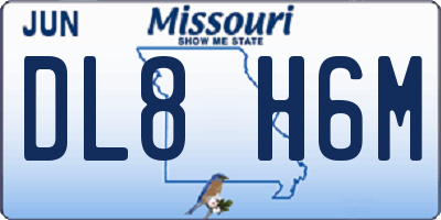 MO license plate DL8H6M