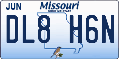 MO license plate DL8H6N