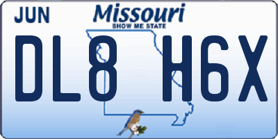 MO license plate DL8H6X