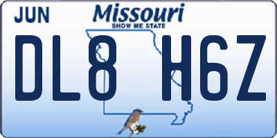 MO license plate DL8H6Z