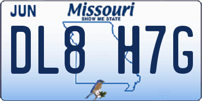 MO license plate DL8H7G
