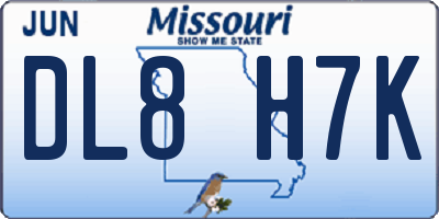 MO license plate DL8H7K