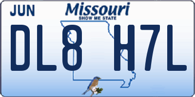 MO license plate DL8H7L