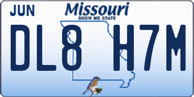 MO license plate DL8H7M